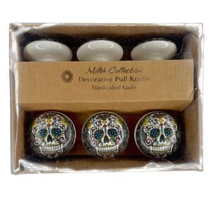 Mileh Collection Set of 6 Ceramic Decorative Pull Knobs NIB